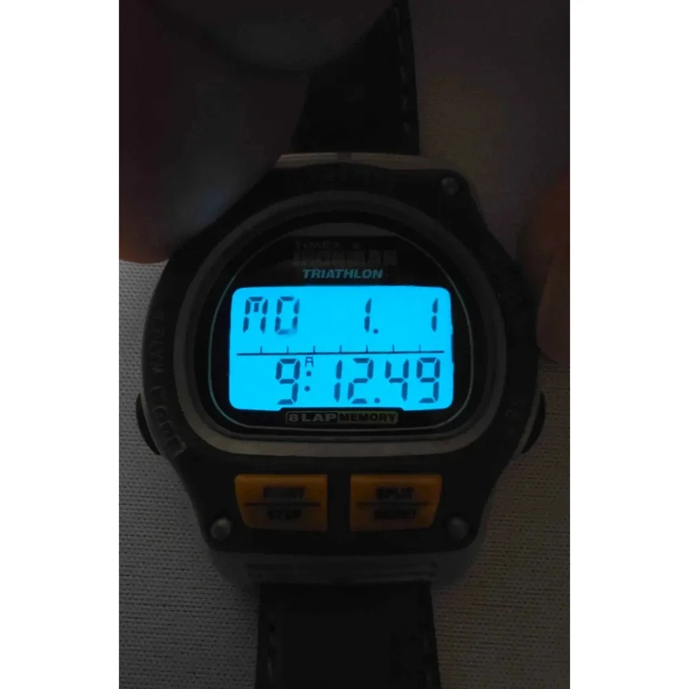 TIMEX 746 IRONMAN TRIATHLON 38mm WATCH 8-LAP MEMORY NEW BATTERY - RUNS